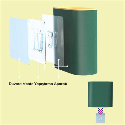 Duvara Monte Edilebilir Kapaklı Askılı Klozet Yumuşak Silikon Başlıklı Tuvalet Fırçası Seti Bx40