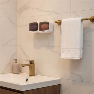 Duvara Monte İkili Kapaklı Plastik Katı Sabunluk Organizer – Banyo & Mutfak İçin Yapışkanlı Sabun Kutusu Ve Düzenleyici Bx40