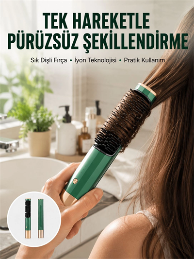 Düzleştirici Fırça Saç Düzleştirici Arada Fön Tarak Taşınabilir Yeni Nesil