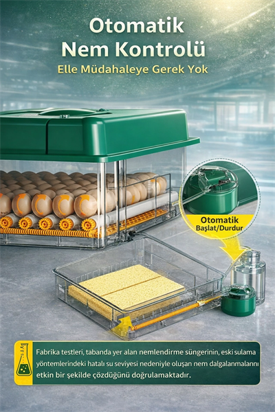 EP100 Kuluçka Makinesi Yeni Nesil Suluk Üstten Havalandırma Sistemli Tavuk Kaz Hindi ve Kuş Türleri İçin