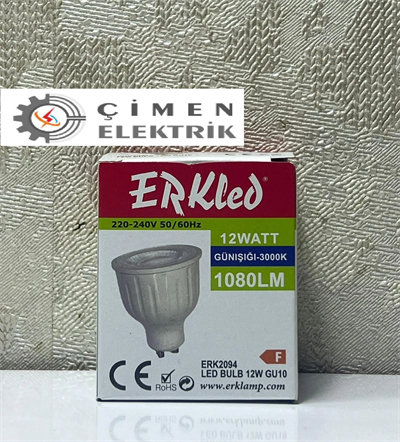 ERKLED ERK 2094 GU10 Lensli Ampül 12W 3000K Gün Işığı