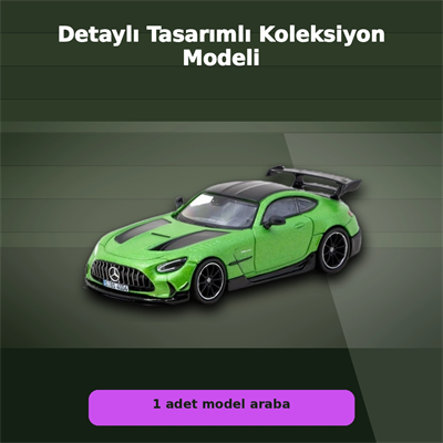 Eco Lounge 1/64 Ölçekli Mercedes-Benz AMG GT Black Series Yeşil Model Araba