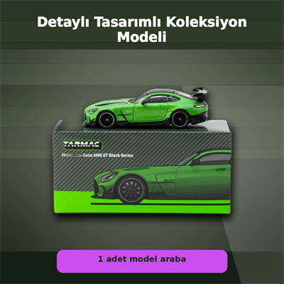 Eco Lounge 1/64 Ölçekli Mercedes-Benz AMG GT Black Series Yeşil Model Araba