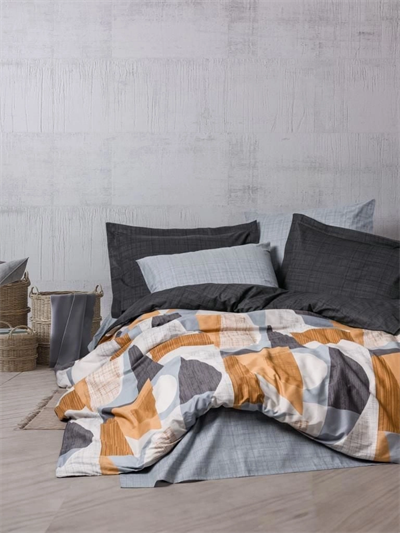 Eco Lounge Modern Çift Kişilik Nevresim Takımı Giorno Gri