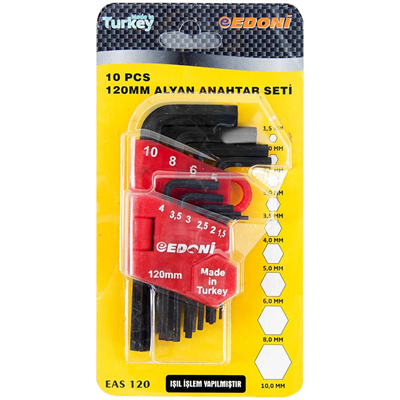 Edoni 120 Mm 10 Parça Alyan Seti Siyah