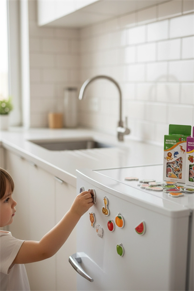 Eğitici Manyetik Oyuncak Seti 56 Parça Hayvan Sebze Meyve Magnet