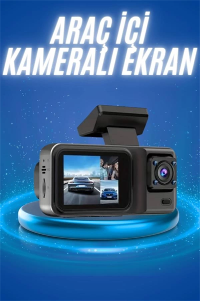 Ekranlı Sürüş Kaydedici DVR Ön ve Arka Kameralı Full HD Çözünürlüklü