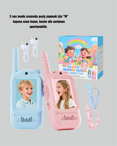 Ekranlı Walkie Talkie Oyuncağı Ses ve Görüntü Destekli