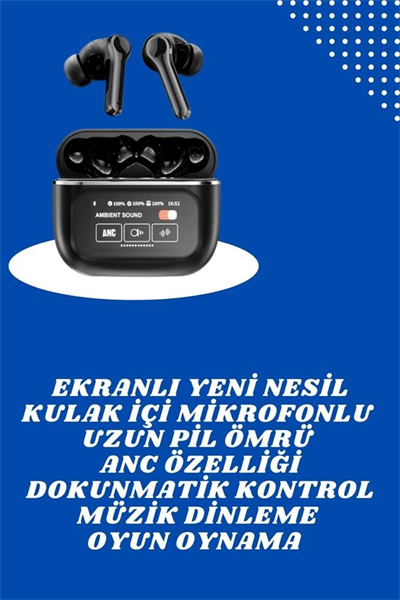Ekranlı Yeni Nesil Pro Kulaklık ve Akıllı Saat Kampanyası Kulak İçi Mikrofonlu