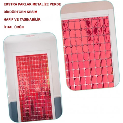 Kırmızı Disko Dikdörtgen Kesim Kapı Perdesi