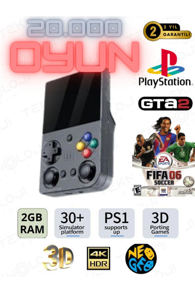 El Atarisi 3.5 UltraHd Ekran Gamepad Retro Atari PSP/PS1/NeoGeo Fıfa Gta 20.000 Games Oyun Konsolu