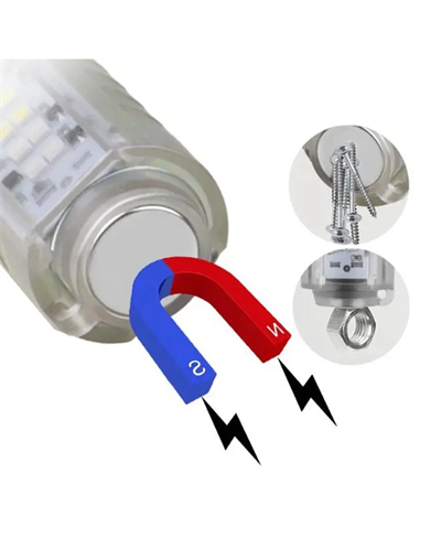 El Feneri 8 Mod Şarjlı Fosforlu Mıknatıslı Led El Feneri