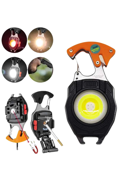 El Feneri LED Anahtarlık Çok Fonksiyonlu Mini Çakmak Özellikli