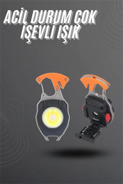 El Feneri LED Anahtarlık Çok Fonksiyonlu Mini Çakmak Özellikli