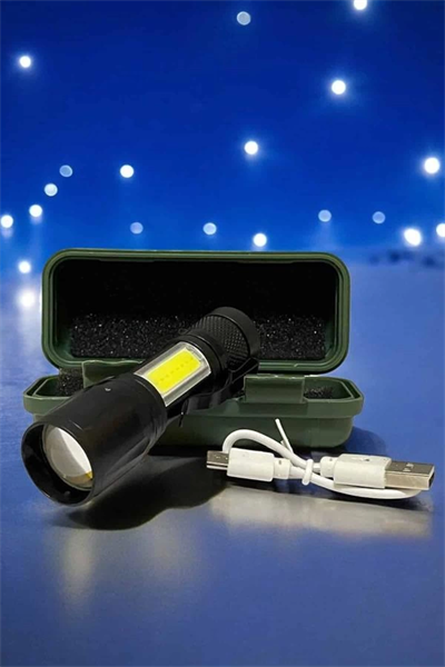 El Feneri Led USB Şarjlı Zoom Mini Led Işık Acil Durum Feneri