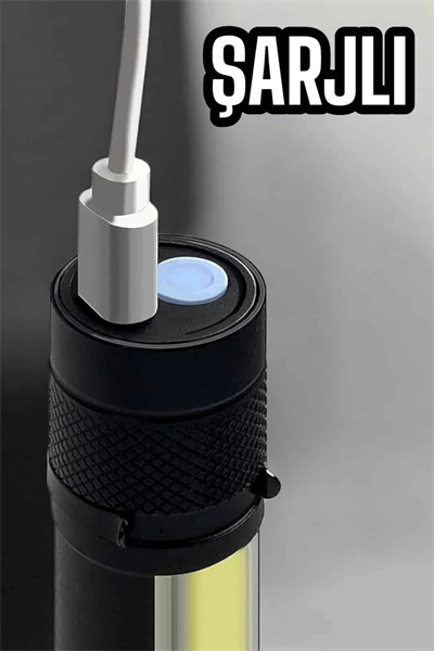 El Feneri Led USB Şarjlı Zoom Mini Led Işık Acil Durum Feneri