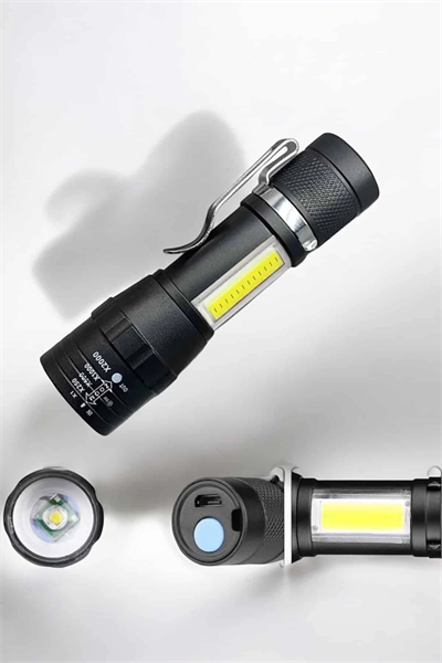 El Feneri Led USB Şarjlı Zoom Mini Led Işık Acil Durum Feneri