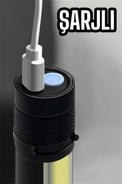 El Feneri Led USB Şarjlı Zoom Mini Led Işık Acil Durum Feneri
