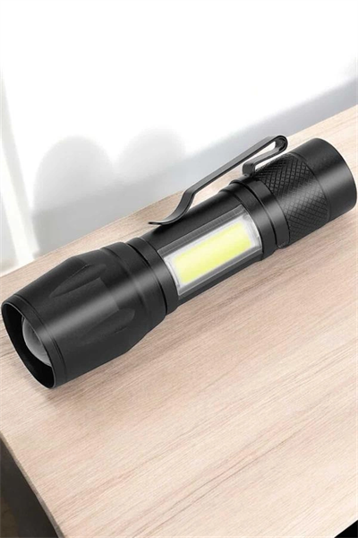 El Feneri Led USB Şarjlı Zoom Mini Led Işık Acil Durum Feneri