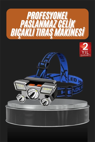 El Feneri Süper Kafa Lambası 4 Modlu 5 Led Kafa Feneri