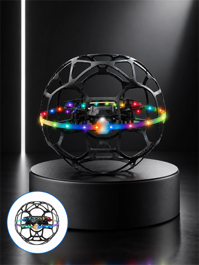 El Hareketi Kontrollü Futbol Topu Tasarımlı Drone LED Işıklı
