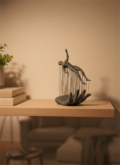 El İnsan Figürü Gri Modern Sanatsal Tasarım Salon ve Raf Dekorasyonu İçin Özel Biblo