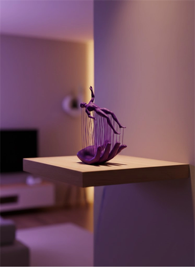 El İnsan Figürü Mor Modern Sanatsal Biblo Soyut Tasarım Salon ve Ofis Dekoru