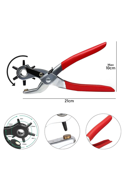 El Tipi Deri Delik Açma Pensesi Döner Başlıklı Kemer Delik Delici Alet Kemer Çanta ve Deri Delici