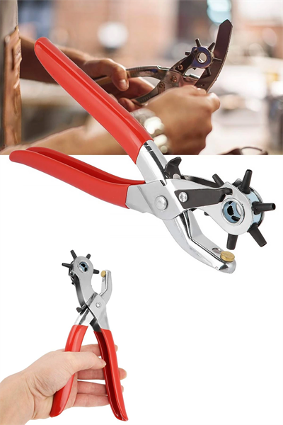 El Tipi Deri Delik Açma Pensesi Döner Başlıklı Kemer Delik Delici Alet Kemer Çanta ve Deri Delici