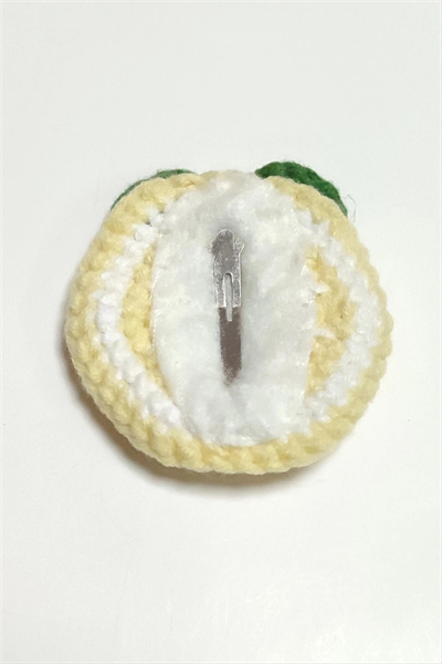 El Yapımı Limon İşlemeli Örgülü Çıtçıtlı Toka