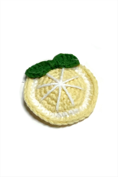 El Yapımı Limon İşlemeli Örgülü Çıtçıtlı Toka