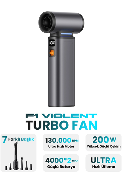El vantilatörü gri renk motorlu 4000mAh bataryalı 2 yıl garantili - Elektronik - İklimlendirme
