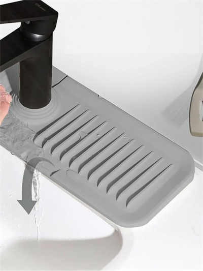 Elastik Mutfak Banyo Musluk Matı Düzenleyici Kaydırmaz Taban Organizer Lavabo Kenar Matı