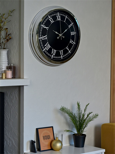 Elegance 40 Cm Metal Krom Duvar Saati