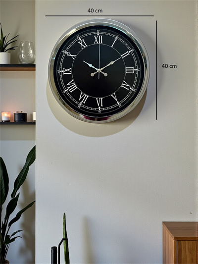 Elegance 40 Cm Metal Krom Duvar Saati
