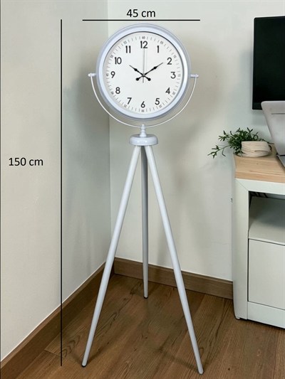 Elegance Beyaz Tripod Ayaklı Saat