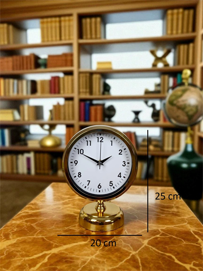 Elegance Gold 25 x 20 Cm Metal Masa Saati