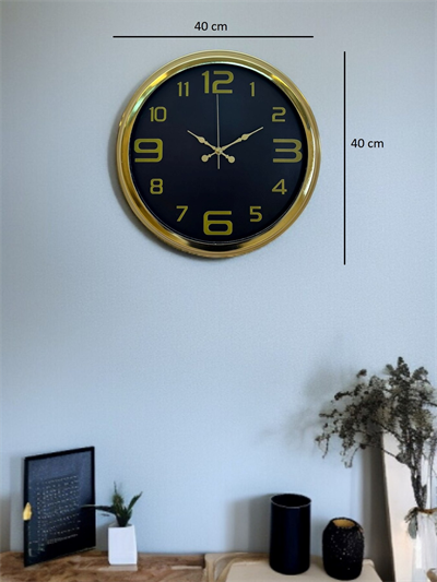 Elegance Gold Luxury 40 Cm Metal Duvar Saati