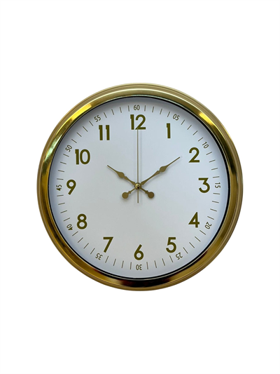 Elegant Gold Frame 40 Cm Metal Duvar Saati