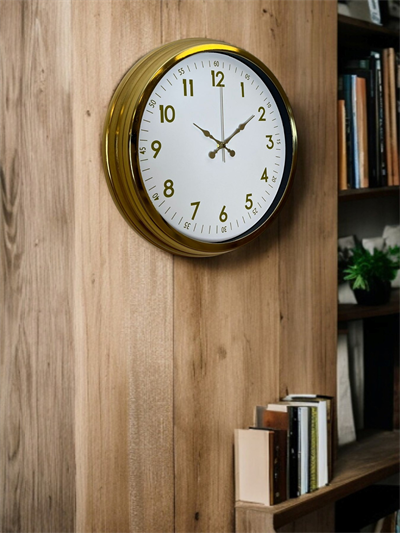 Elegant Gold Frame 40 Cm Metal Duvar Saati