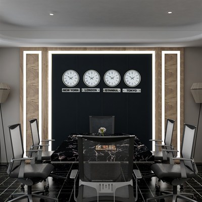 Elegant Krem 4’lü 36 Cm Tabelalı Dünya Saatleri