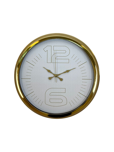 Elegant White Gold 40 Cm Metal Duvar Saati