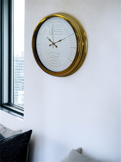 Elegant White Gold 40 Cm Metal Duvar Saati