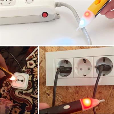 Elektrik Kaçak Dijital Kontrol Kalemi Cihazı -Dedektörlü Temassız Işıklı Kablo Voltaj Test (3936)