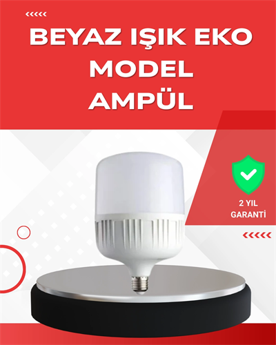 Elektrik Kesintileri İçin Şarjlı LED Ampul 30W E27 Beyaz Işık
