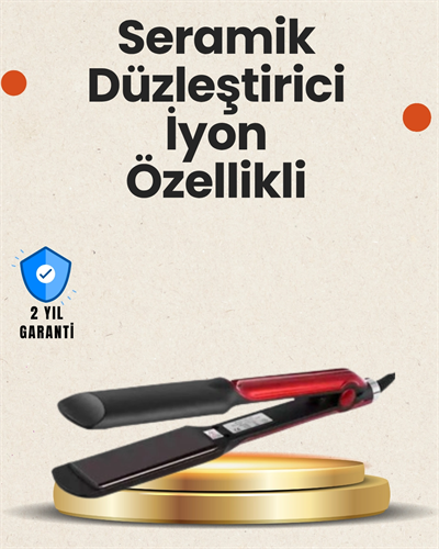 Elektriklenmeyi Azaltan İyonlu Saç Düzleştirici – Titanyum Plaka ve Şık Tasarım