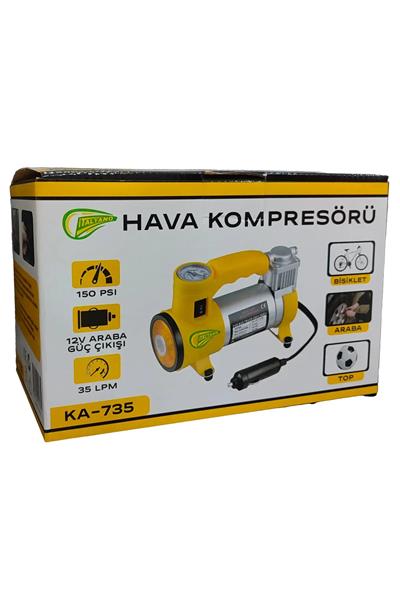 Elektrikli Araba Lastik Şişirme / 150 PSI - 12V / Taşınabilir Metal Hava Kompresörü (3936)