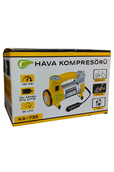 Elektrikli Araba Lastik Şişirme / 150 Psı - 12v / Taşınabilir Metal Hava Kompresörü Bx40