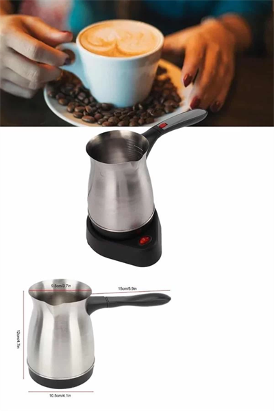 Elektrikli Cezve 800 Watt Paslanmaz Çelik Türk Kahve Makinesi Saplı