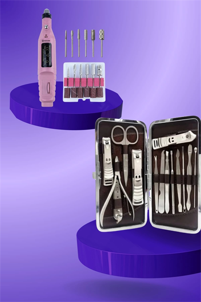 Elektrikli Manikür Pedikür Seti İkili Set 12 Parça Tırnak Bakımı Törpü Protez Çıkarma